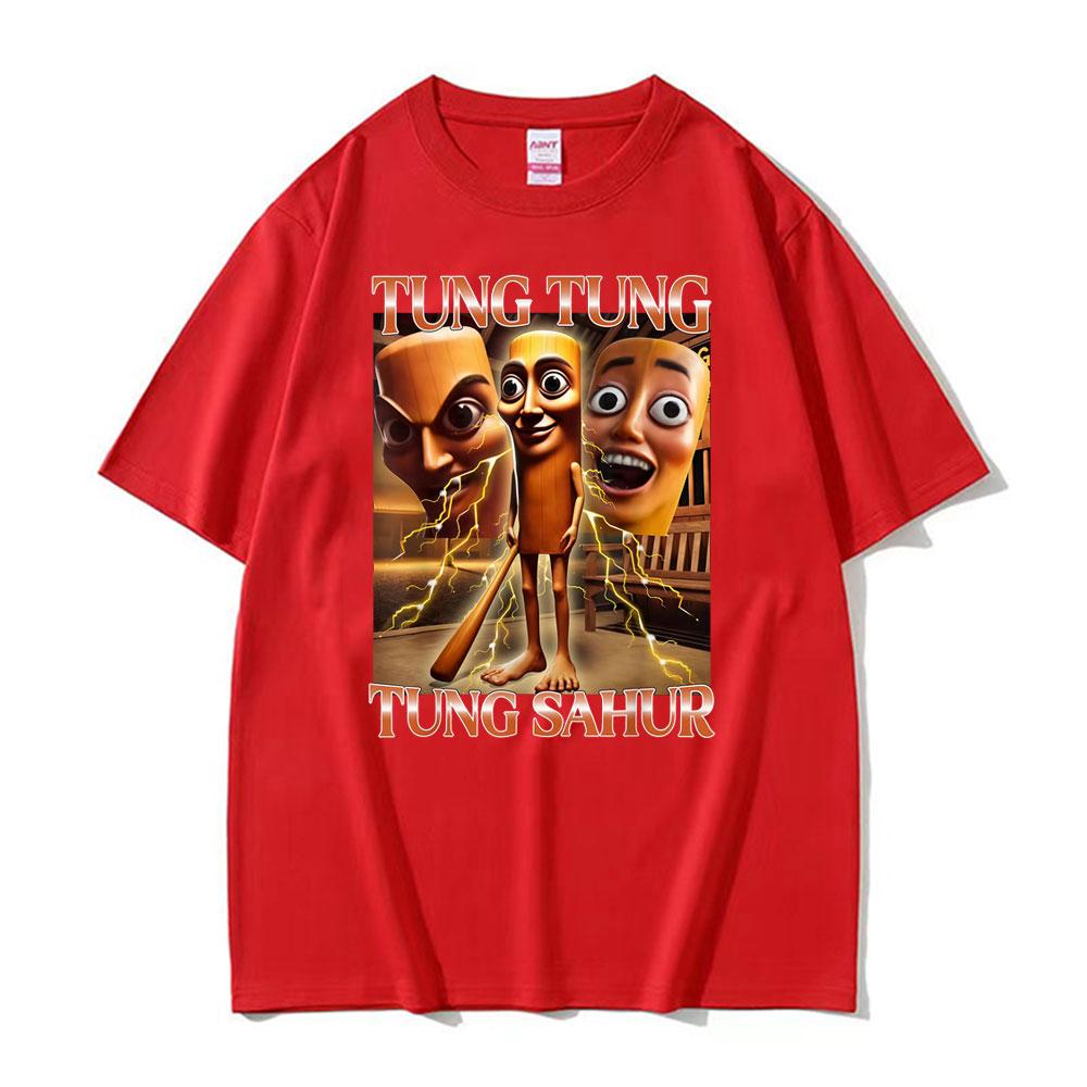 

2026 New Funny Tung Tung Tung Sahur Meme T Shirt Italian Brainrot New Style Tshirts Unisex Women Fashion Casual Tshirt Summer S