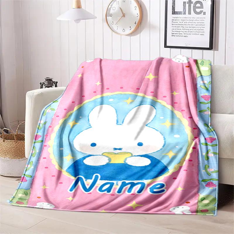 Miffy London Custom Name Blanket Suitable All Seasons Soft Comfortable Sofa Office Home Blanket Soft And Comfortable Camping Trip