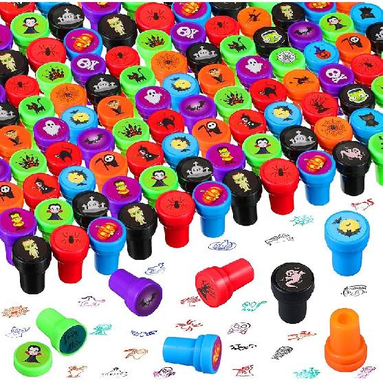 100 Pieces Valentine s Day Stamp Valentines Day Gifts Kids Stamps Bulk Classroom Stamps Self Inking Stamps Valentine s Day Stampers for Kids Spooky Style