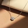 Ladies' Pendant Necklace, Circular Synthetic Zircon Design, Minimalist Daily Jewelry, Elegant Collarbone Chain, Holiday Gift Giving