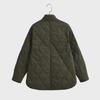 2023 Winter Women's Solid Color Diamond Grid Loose Cotton Jacket with Stand Collar