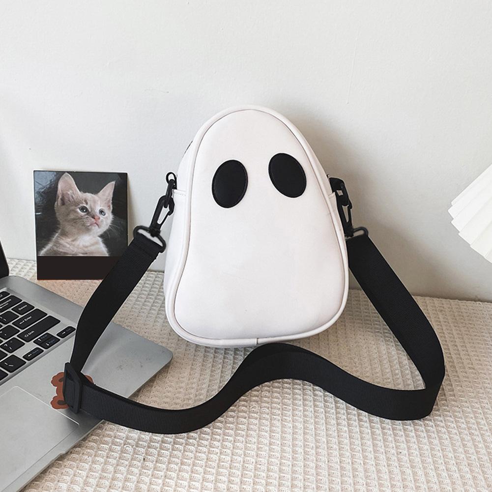 Ghost Funny Leather Shoulder Bag Lovely Fun Devil Fashion Unisex Shoulder Handbags Small Portable Messenger Handbags for Travel