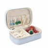 Zipper Closure Portable Jewelry Box Velvet Travel Jewelry Case  Jewelry Accessories
