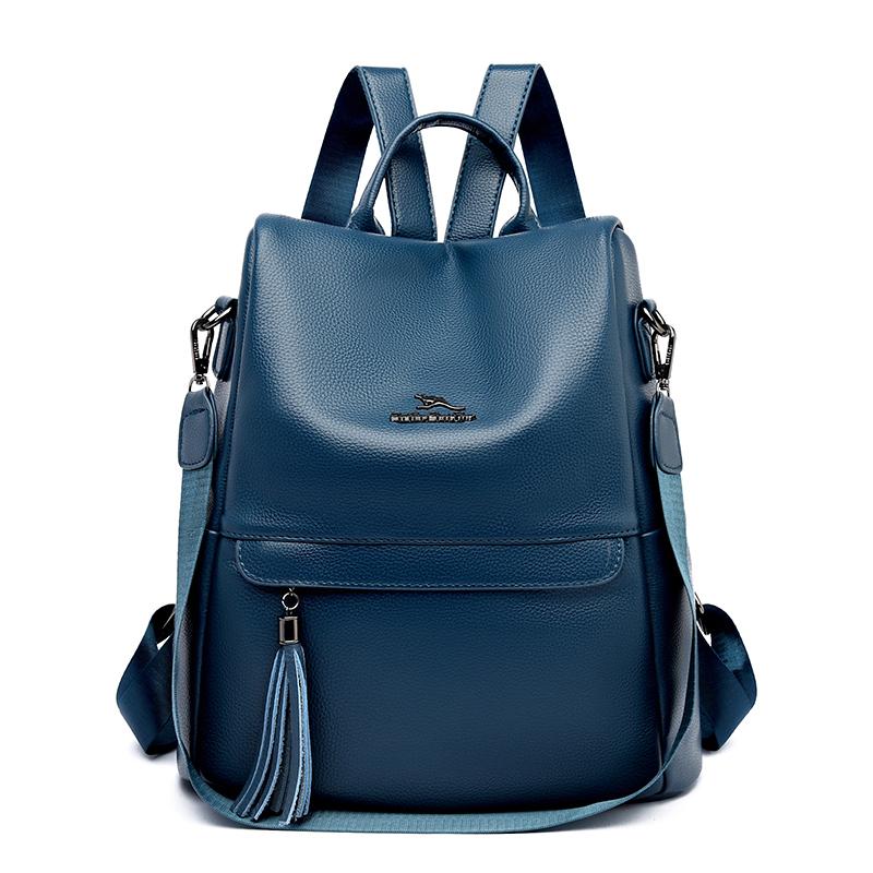 Waterproof Leather Backpack for Women Anti-theft Backpacks Shoulder Bags for Teenage Girls Large Capacity Travel School Bag