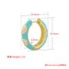 ZHUKOU Retro Little Daisy Hoop Earrings Gold Enamel Hoops Women Colorful Women Round Huggie Earrings VE843