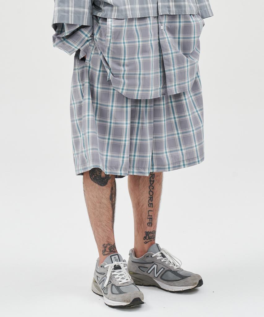 AJOBYAJO Check Shorts [Grey]