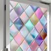 Buntglas-Effekt Fensterfolie Geometrisches Muster Dekorativ Statisch Haftend UV-Blockierung Hitzeregulierung Vintage Regenbogen Fensteraufkleber für Wohnzimmer