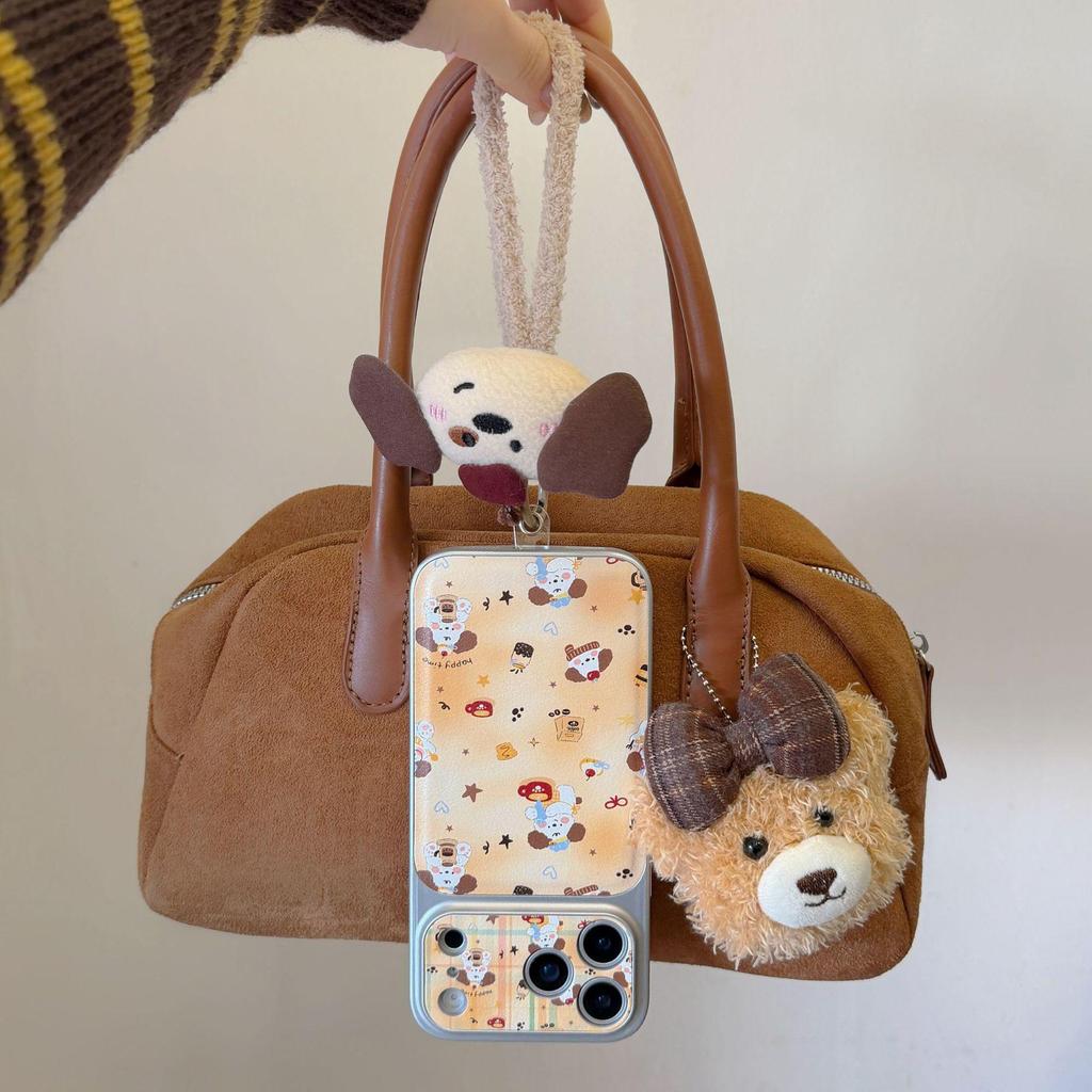 Ins Style Cartoon Coffee Puppy iPhone Case: Drop-Proof, Full Coverage for iPhone 14, 15, 16 Pro, Apple 17