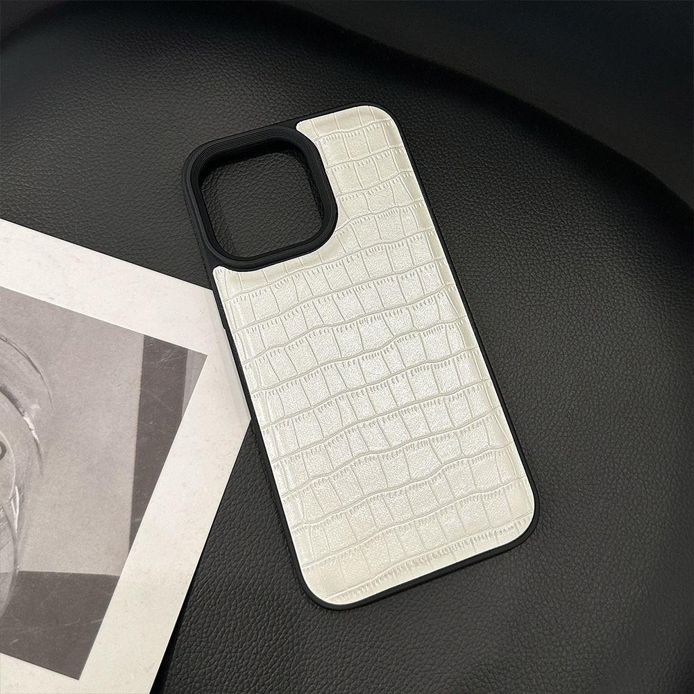 

Ретро-чохол із крокодилової шкіри для Apple iPhone16promax — м’яка силіконова накладка з натуральної шкіри на iPhone 16/15/14/13/12/11/Xs/Xr/Xsmax/Plus/Pro iPhone 13 Pro Max білий