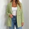 Women's Casual Double-Breasted Long Sleeve Suit Jacket for Work Daily Wear