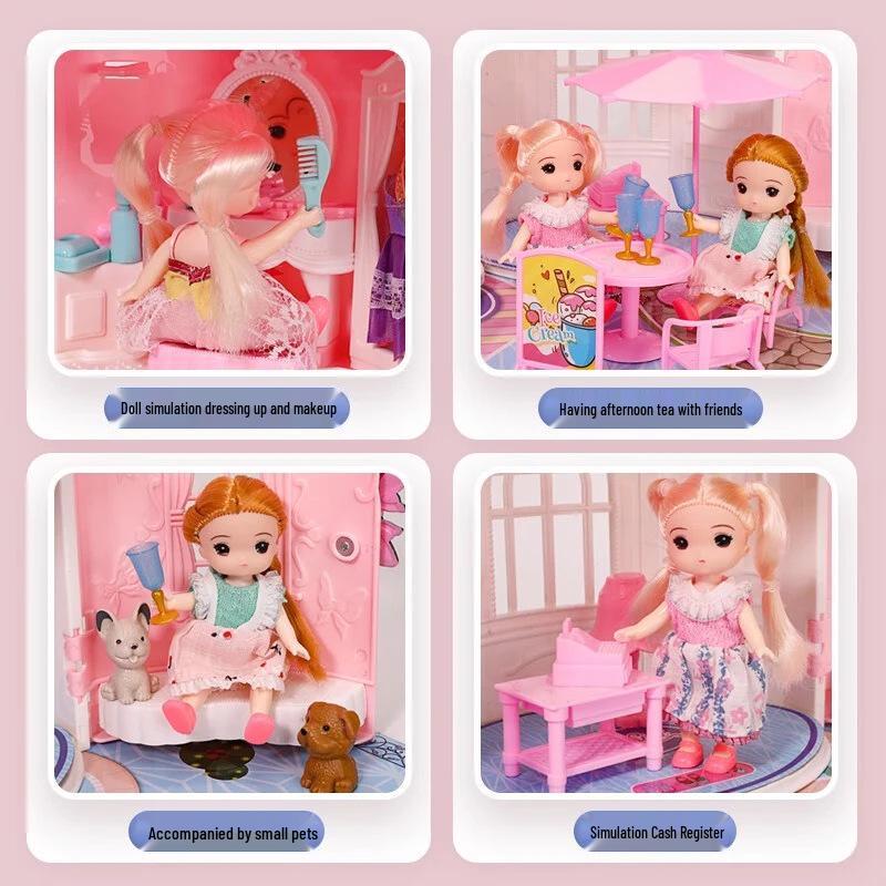 Realistic Princess Castle Doll Handbag - Children's Role-Playing Toy Gift