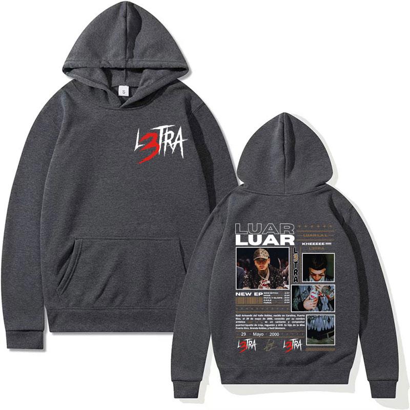 Rapper Luar La L Music Album L3TRA Sweatshirt Men Women Harajuku Hip Hop Fashion Hoodie Vintage Casual Oversized Pullover Hooded