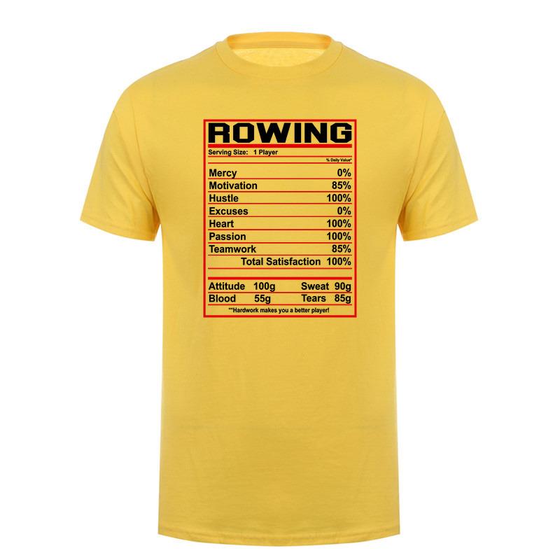 Rowing Nutrition Facts Funny Rower Crew Team Tshirt Sports Athlete Unisex T Shirts Da582