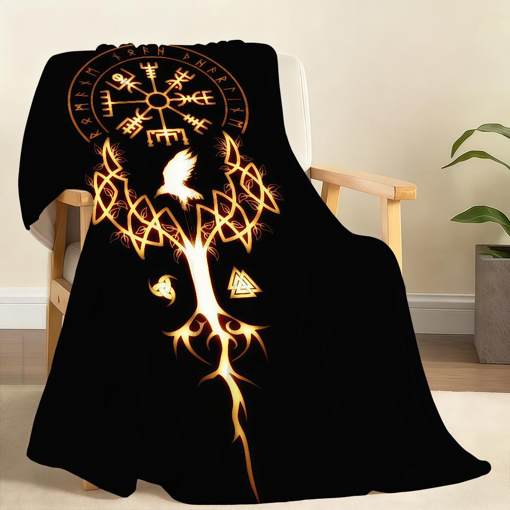 V Vegvisir Viking Fashion Blanket Soft Throw Blanket for Home Bedroom Bed Sofa Picnic Travel Office Rest Cover Blanket Gift