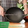 Traditional Double-Eared Cast Iron Pot - Round Bottom for Stewing & Stir-Frying On Gas or Firewood Stoves
