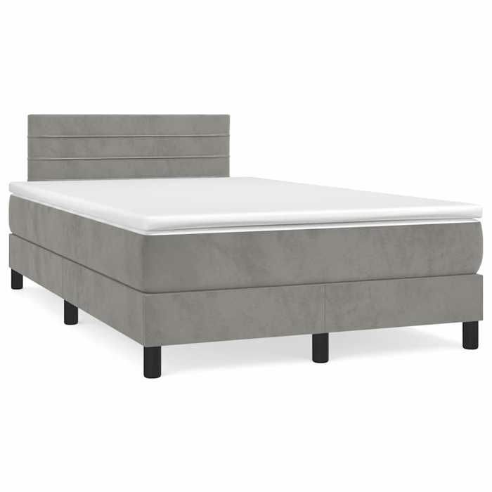 Maison Exclusive - Sommier à lattes de lit avec matelas LED gris clair 120x190 cm