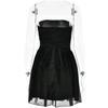 Kurzes Kleid aus Samt mit fester Schulter, ALine, weihnachtliches, gespleißtes, trägerloses Minikleid, 2024, hohe Taille, schlanke Club-Roben, sexy Hottie, rückenfreies Partykleid
