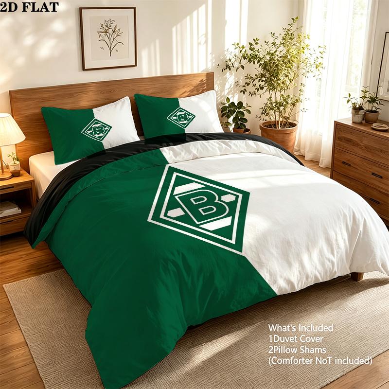 Borussia Mönchengladbach Pattern Bedding Quilt Set  Home Decoration  Gift (1 * duvet cover + 2 * pillowcase  without core)