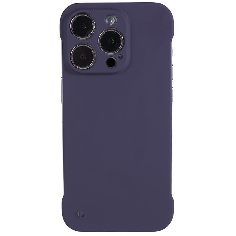 

For iPhone 14 Pro Max Rubberized Hard PC Phone Case Skin-Touch Frameless Back Cover Dark Purple