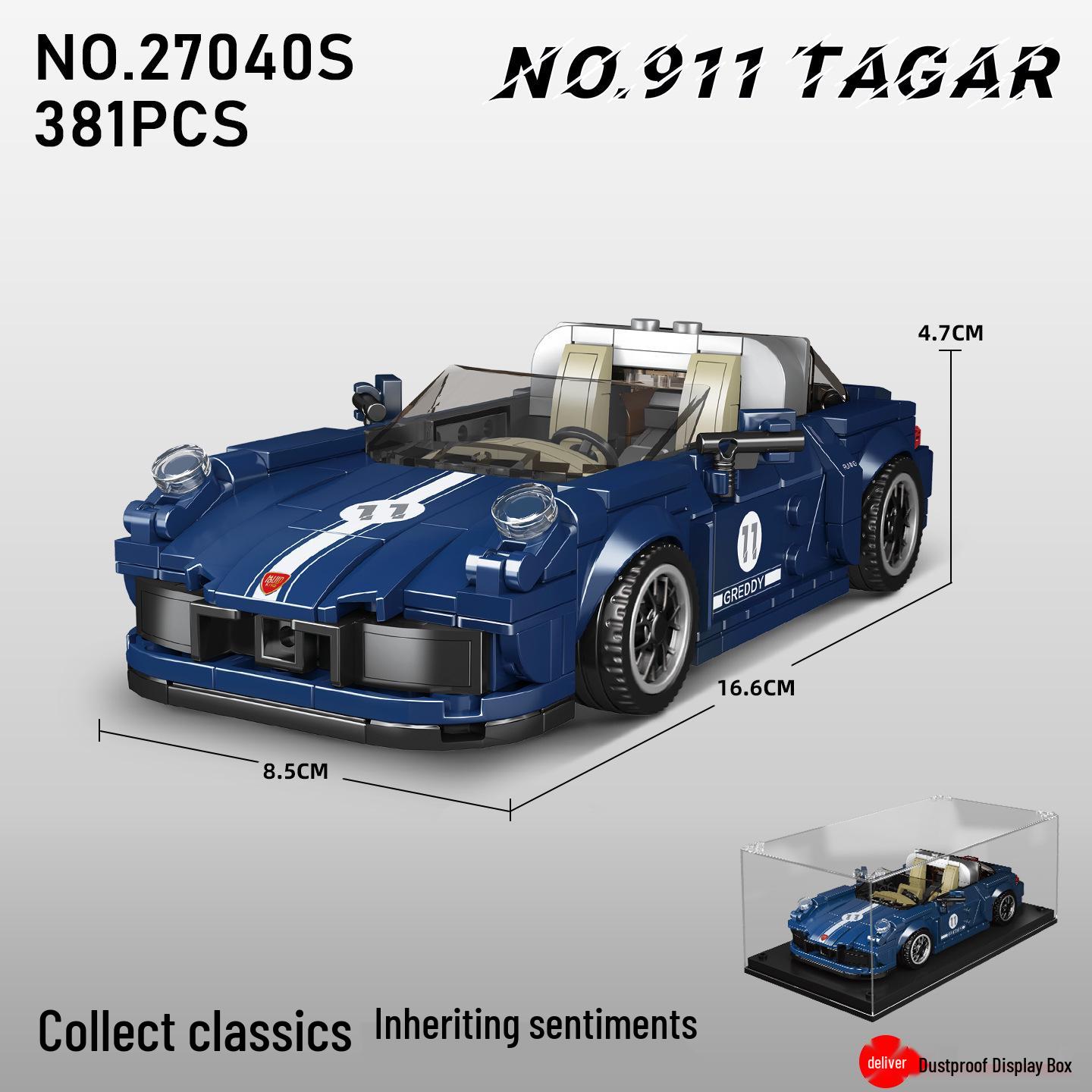 Yuxing King Blocks Car 27040: Educational Toy Car Model 911 with Display Box - Perfect Birthday Gift.