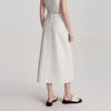 ELLE Petite Midi Denim Skirt French High-Waisted Split Casual Long Skirt Women Skirts White L7SRL001