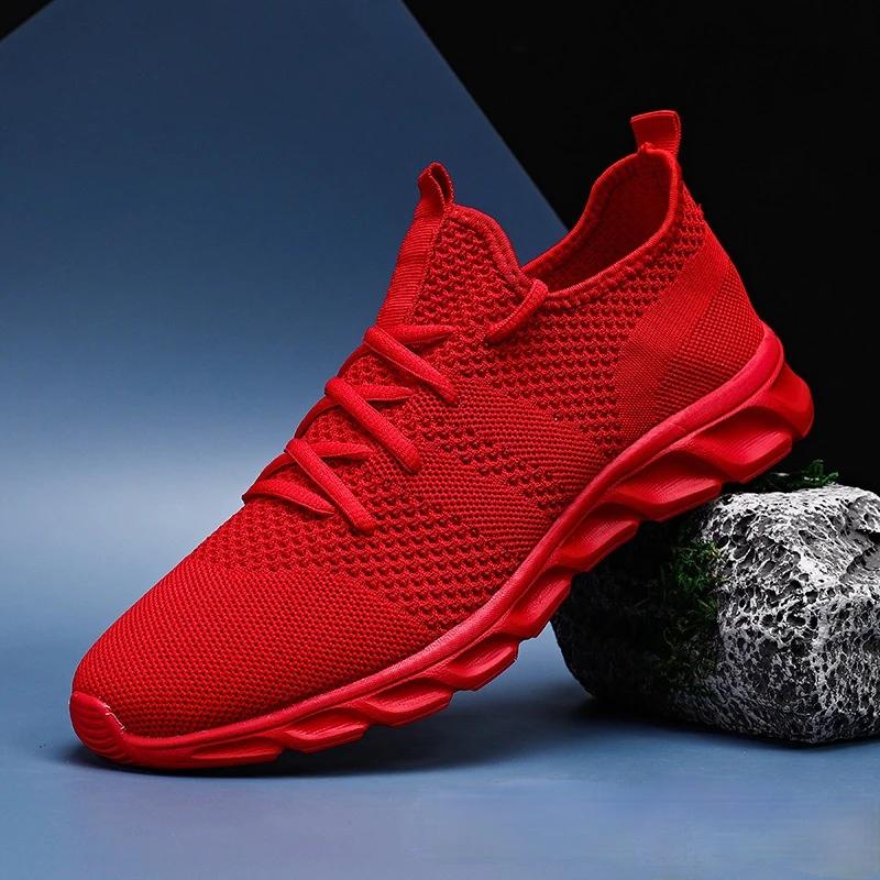 Man Summer Fashion Sneakers Men'S Air Mesh Breathable Jogging Sport Shoes Men Solid Color Comfortable Light Casual Running Shoes