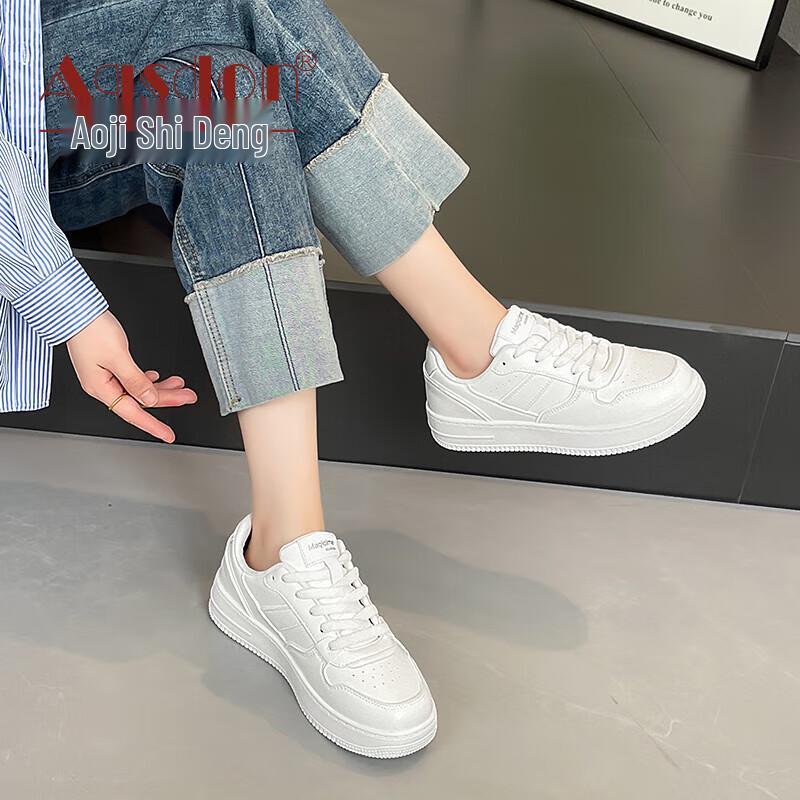 Agsdon Women s Versatile Casual White Sneakers 36
