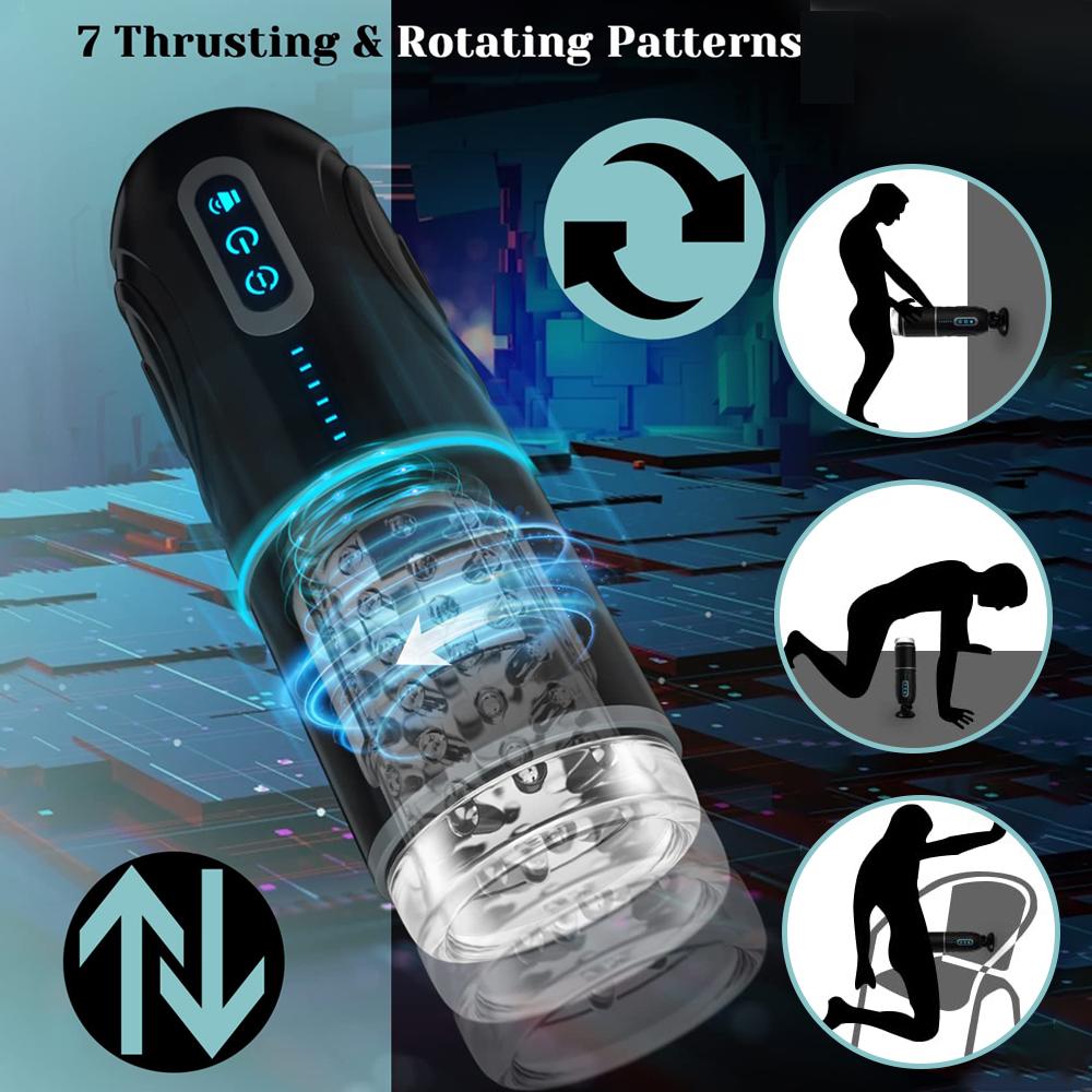 Big Size Masturbator For Men Automatic Thrusting Rotating Vibrators Vagina Masturbation Cup Adult Good For Men Male Sex Toys Man