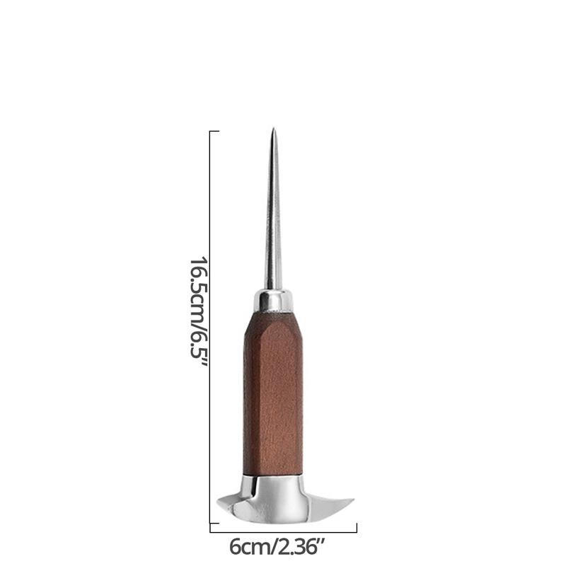 Ice Pick - Stainless Steel Ice Crusher with Wood Handle, Japanese Style Ice Chipper Ideal for Bars and Home