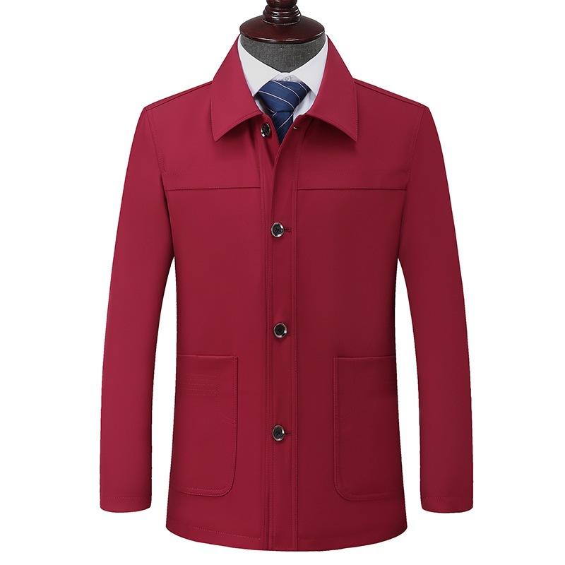 Men's Middle-aged and Elderly Lapel Clothing Autumn Middle-aged Men's Gusset Loose Wedding Coat