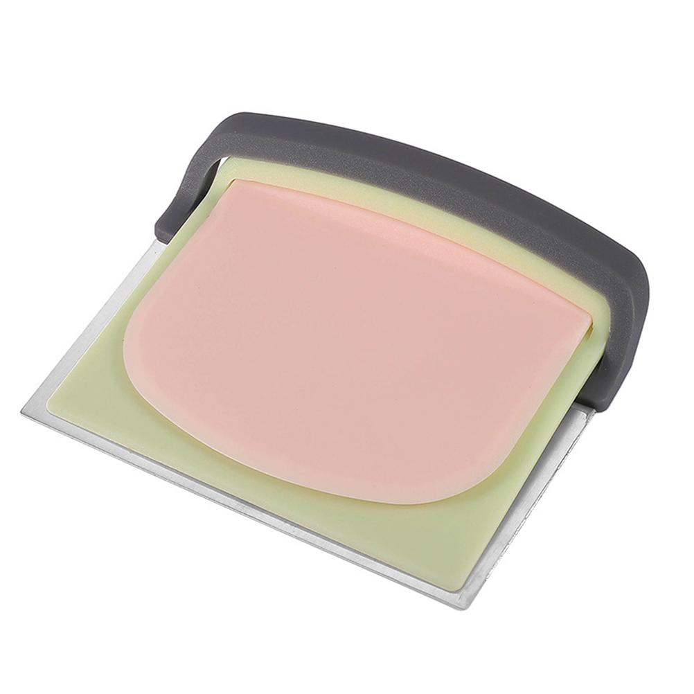 

Три в одном скребок для дома, тесто для торта со шкалой, многоцелевые измельчители продуктов, режущие инструменты из нержавеющей стали 14X12CM