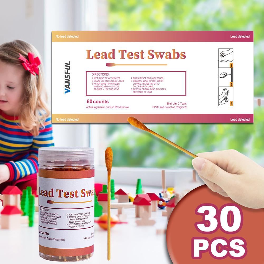  Test Kit For Plaster Dishes Metal With 30/60pcs Test Swabs High-Sensitive Instant  Paint Test Kit  Testing Strips