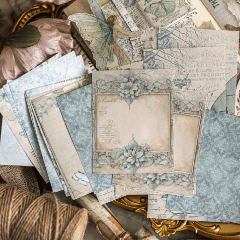 100Sheets Ephemera Scrapbook Paper Retro Scrapbooking Paper Set Vintage Paper Pack DIY Art Crafts