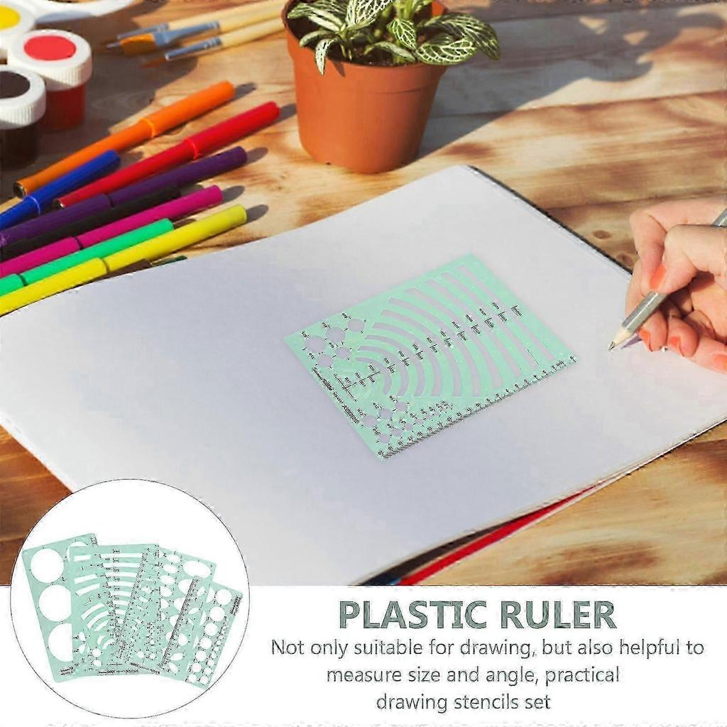 4pcs Measuring Template Stencil Geometric Stencils Multiple Shapes Drawing Tools