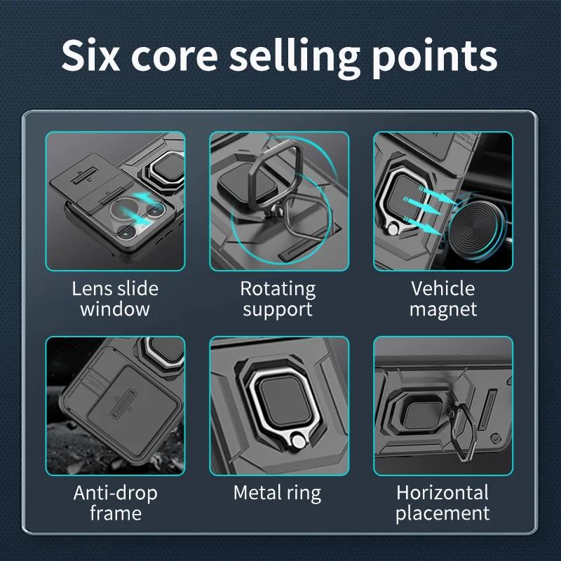 Nové nárazuvzdorné pouzdro Armor pro Huawei Pura 70 Ultra P70 Pro Ochranný kryt Prsten Magnetický držák Skořepina Coque Fundas Capa