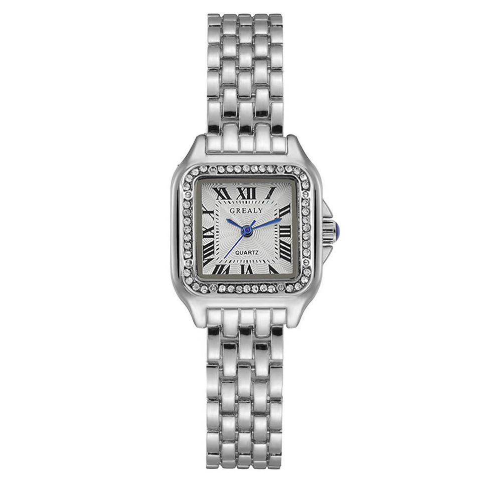 Trendy Women's Square Quartz Watch with Roman Numerals