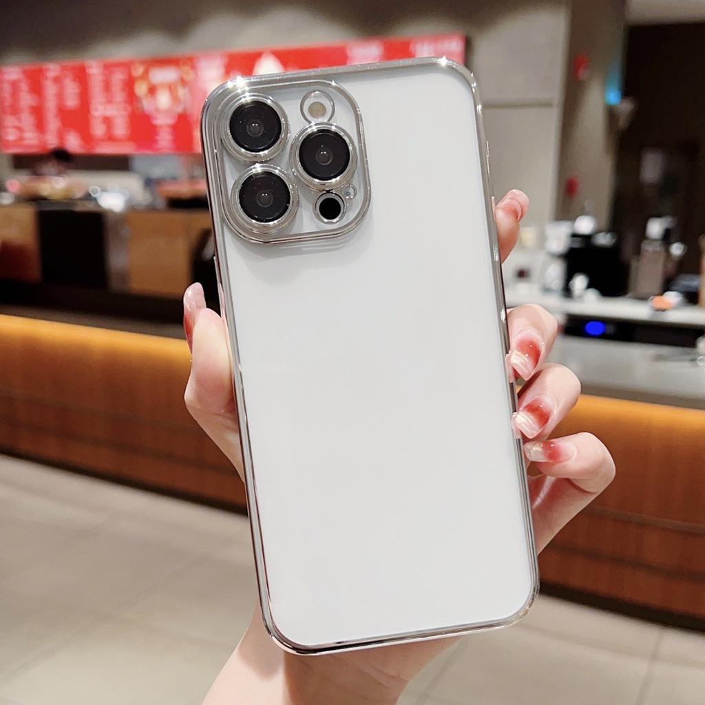 15 für Apple 14promax Galvanisierte Handyhülle Objektivfolie Staubdichtes Netz Integrierte Transparente Weichschale 13/12 Einfarbig 16