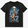 Skeleton Playing Guitar Rock Garage Band Graphic Unisex T-Shirt