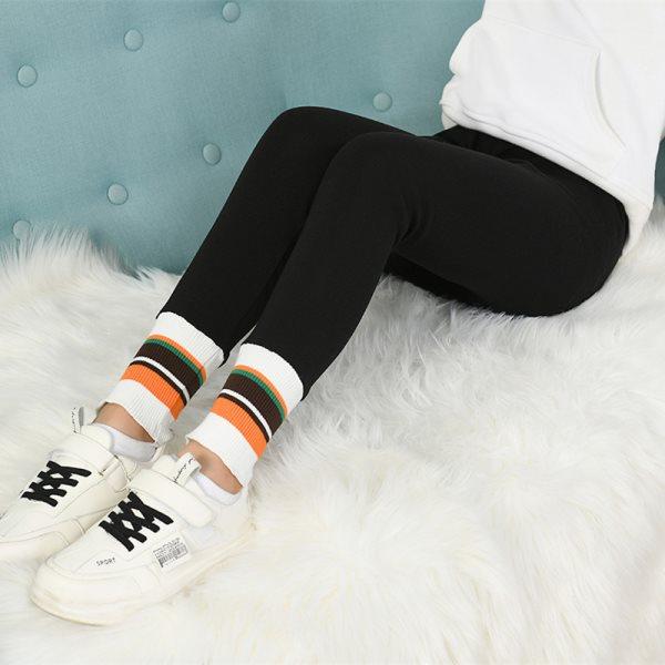 Zimowe dziecięce dziewczęce podszyte polarem zagęścić legginsy spodnie dolne śliczne paski dziecięce spodnie termoaktywne dla nastolatków rajstopy obcisłe spodnie 3-13T