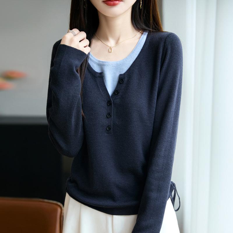 DAFIFY Dámská móda Ležérní Podzim Zima Jednobarevné svetry s dlouhým rukávem a výstřihem do O