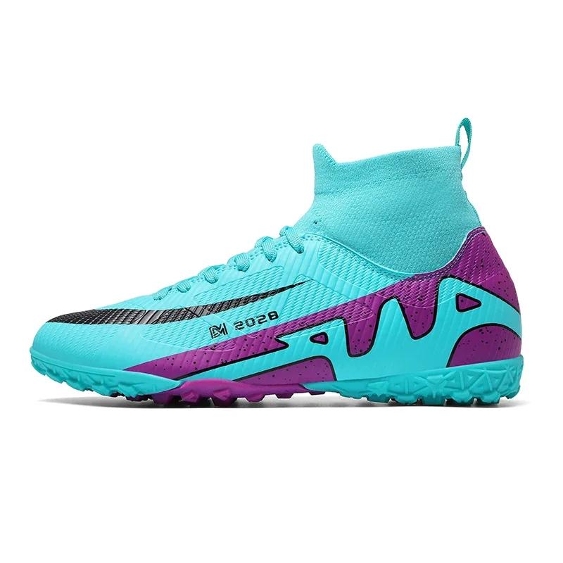 Professional Men Soccer Shoes Studded Adult Football Boots Cleats Turf Indoor Futsal Match Ultralight TF/FG High Ankle Sneakers