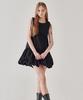 Ronron Shoulder String Pumpkin Mini Dress Black
