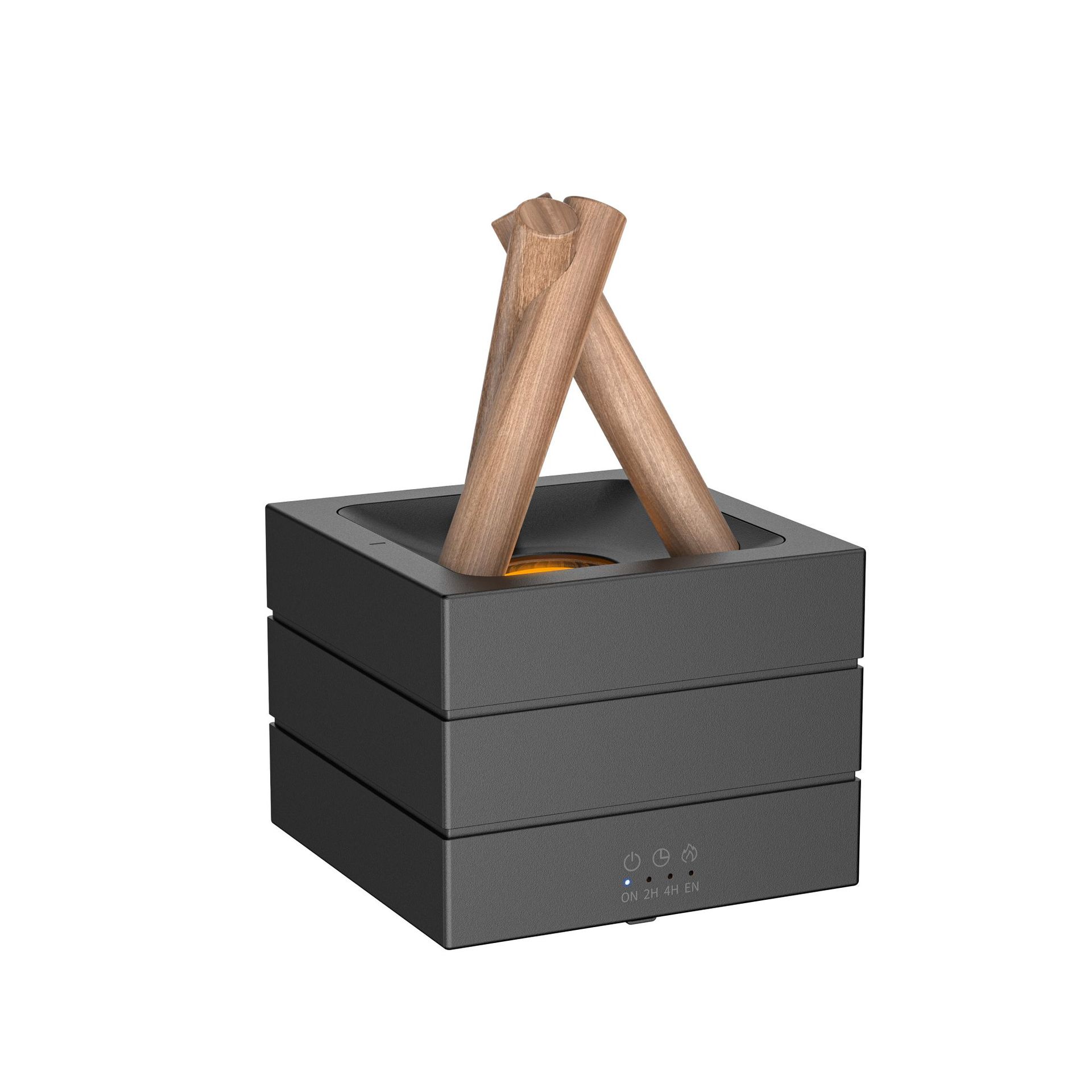 

D5 Novelty Colorful Flame Night Light with Air Humidifier Atmosphere Bonfire Essential Oil Aroma Diffuser for Bedroom Desk Light чёрный