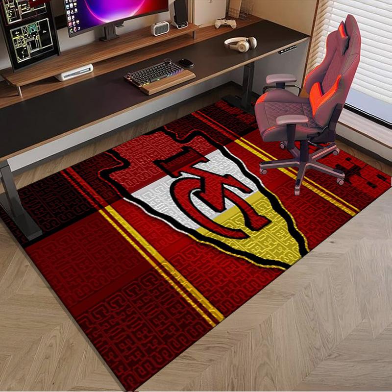 Kansas City Chiefs Logo Area Rug for Office, Chair Rug, Decorative Carpet Livingroom Mat, Large Size Fan gifts Christmas gifts