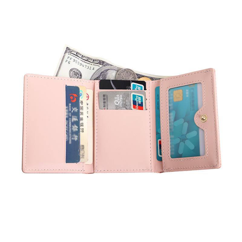 Korean Style Women's Tri-fold Wallet - Cute Cartoon Butterfly Card Holder
