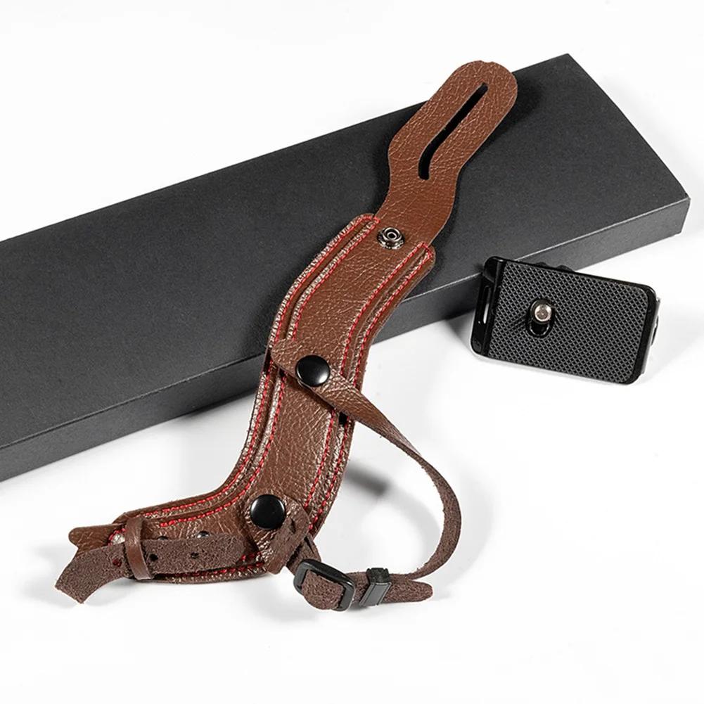 Wrist Strap for SLR Camera Leather Camera Wrist Strap S-Shaped and Ergonomic Waterproof  Durable Double Locking Clasp Hand Grip