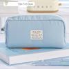 Adorable Lucky Cat Pencil Case Cute Cartoon Soft Stationery Bag Large Capacity Solid Color Organizer Aesthetic School Supplies