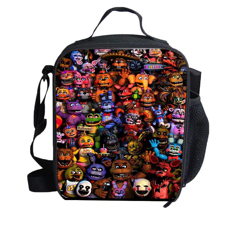 Five Nights At Freddy's Szkolna Torba Termiczna na Lunch na Zewnątrz Trwały Materiał Poliestrowy Izolowany Pakiet