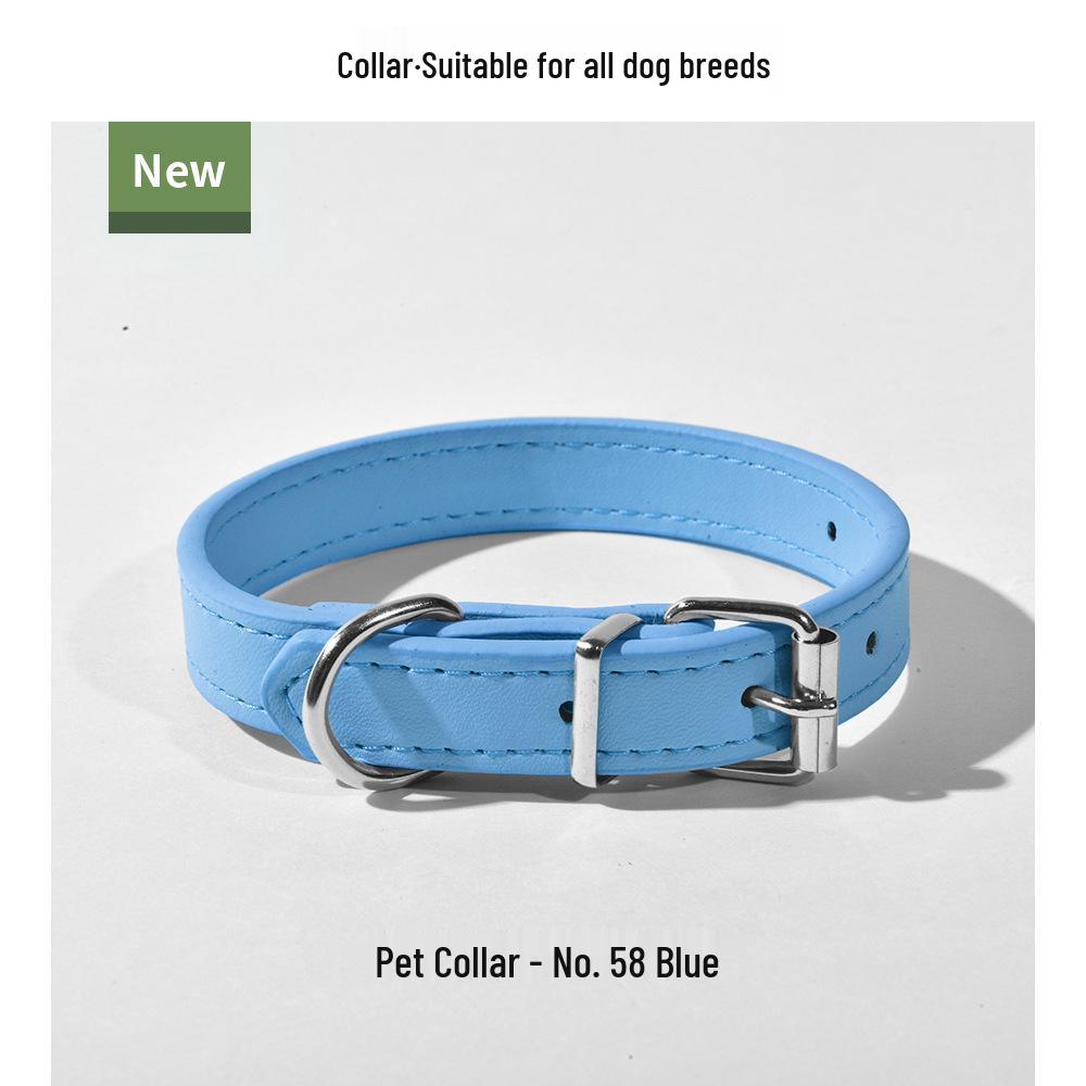 PU Leather Dog & Cat Collar for Small/Medium Breeds - Outdoor Walking Accessory