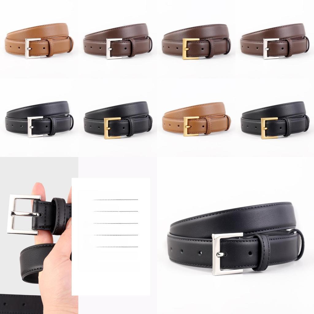 Classic Leather Belt For Women With Silver Pin Buckle And Casual Style